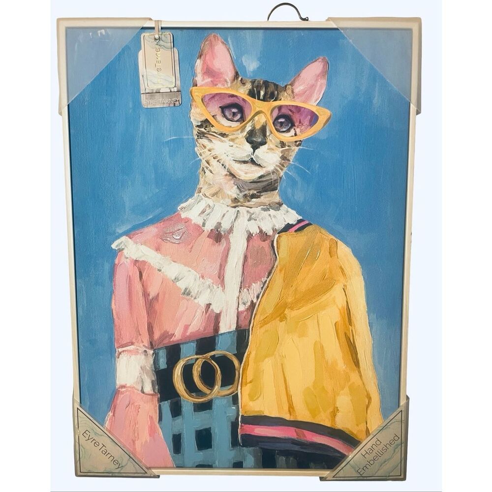 Eyre Tarney Cat Large Painting NWT